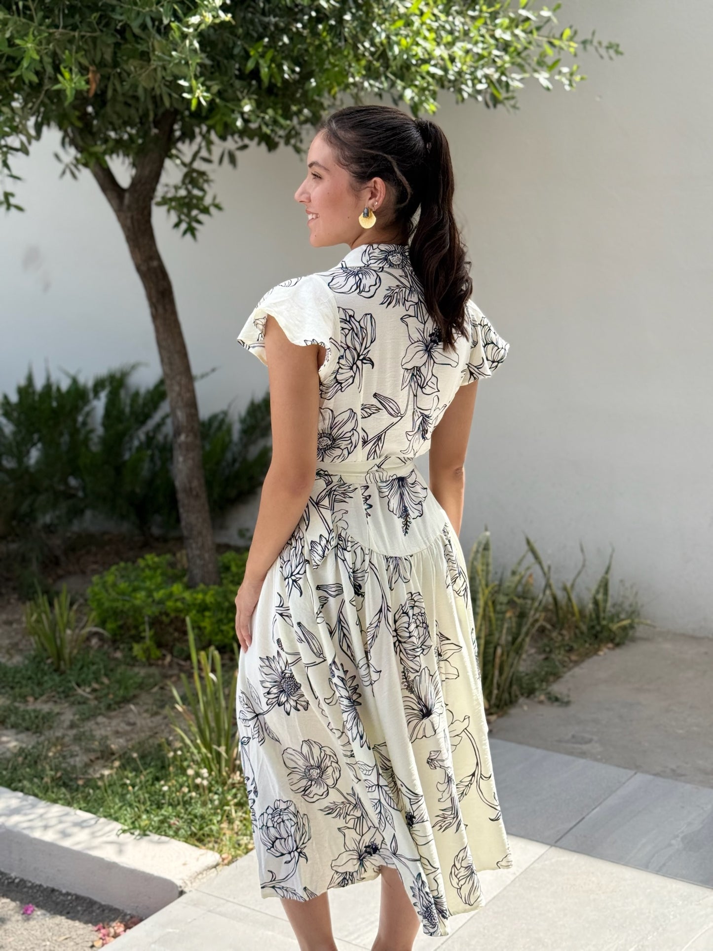 Vestido flores midi
