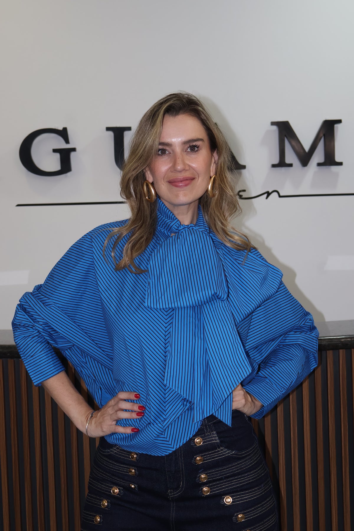 Satin blouse blue/burgundy