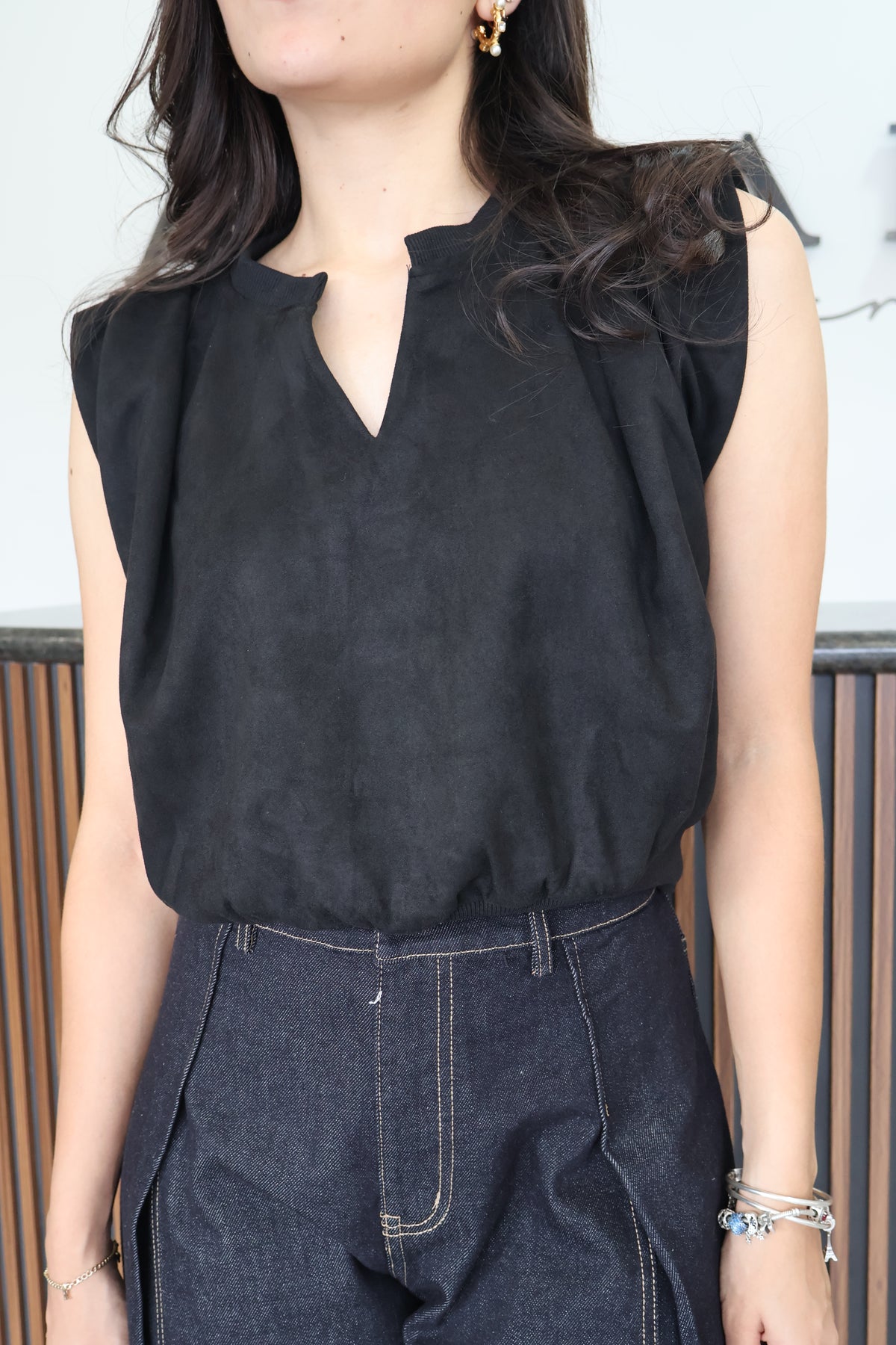 Blusa knitop black