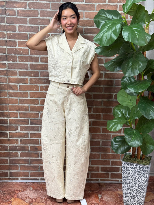Conjunto aplicaciones beige