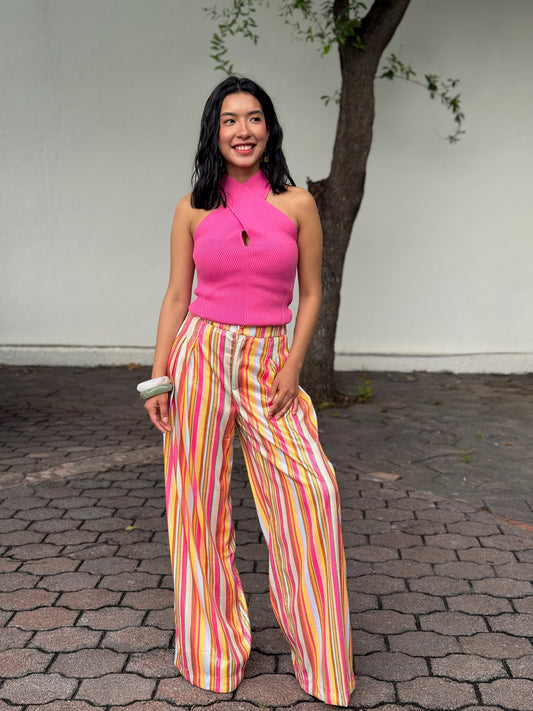 Conjunto top y pantalones lentejuela