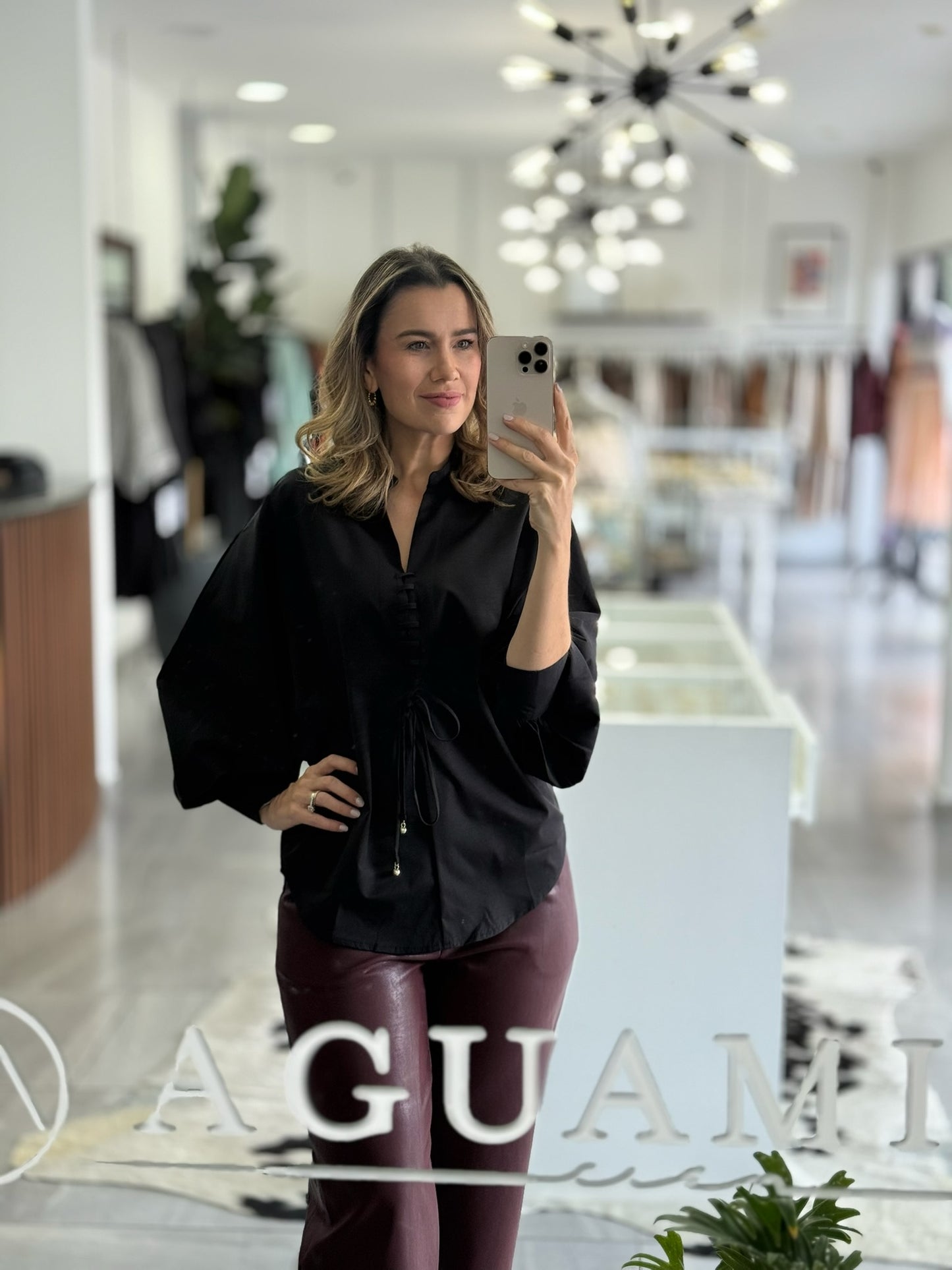 Blusa negra long sleeve top