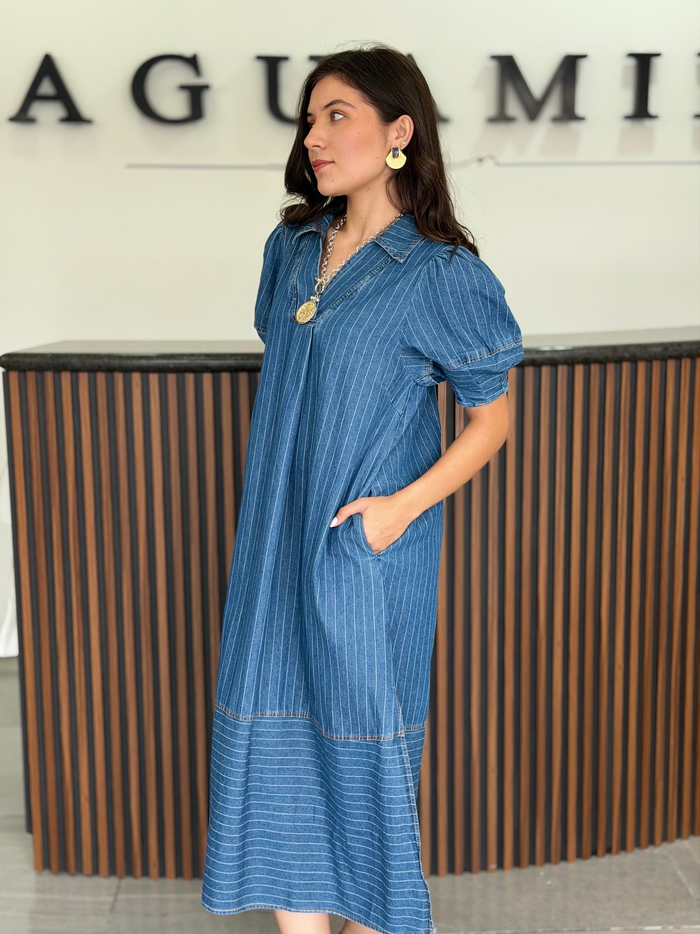 Vestido midi denim