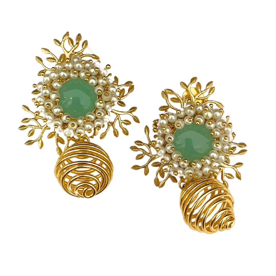 Aretes Coral Verde