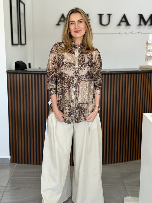 Camisa tribal cafe