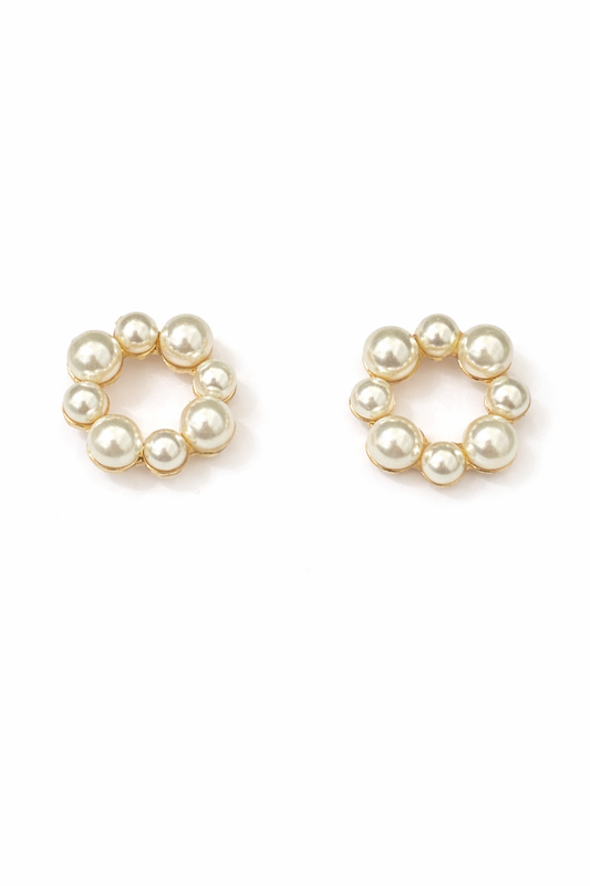 Aretes Aro Perlas Clásicas