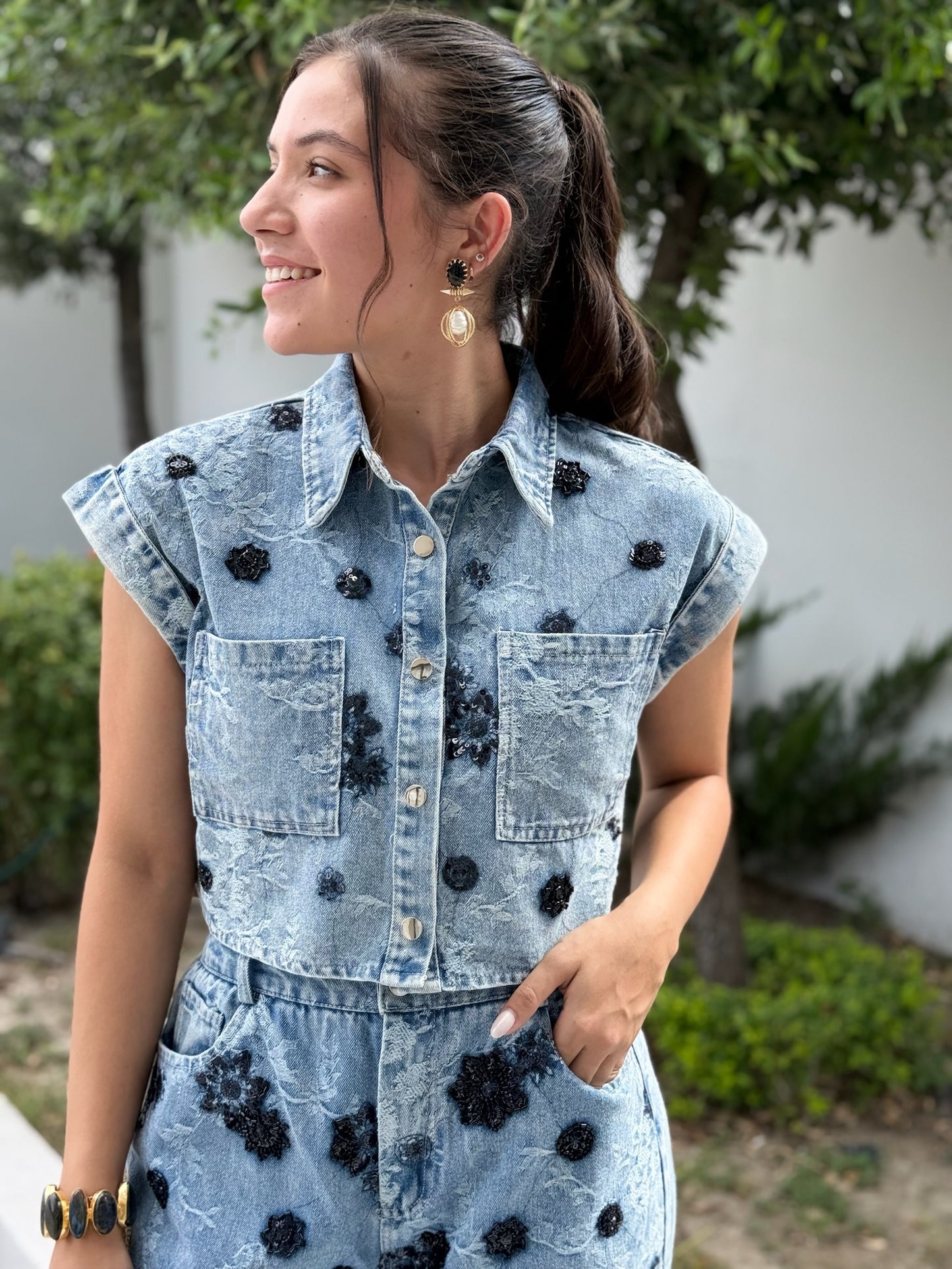 Set mezclilla aplicaciones black