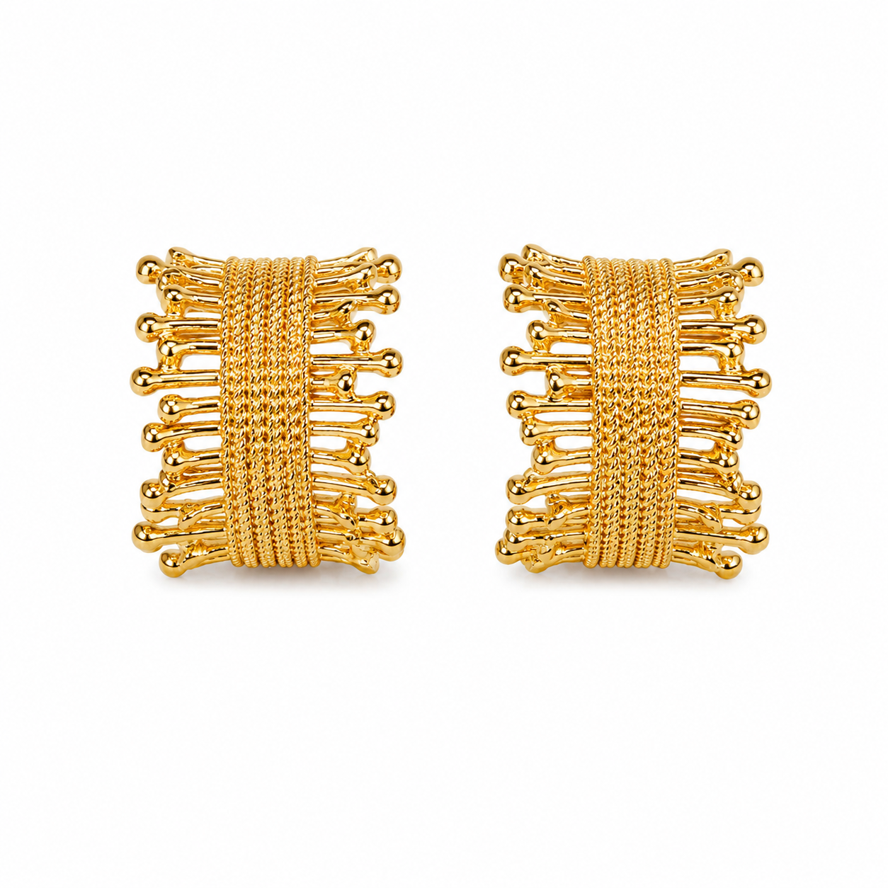 Aretes Golden Weave