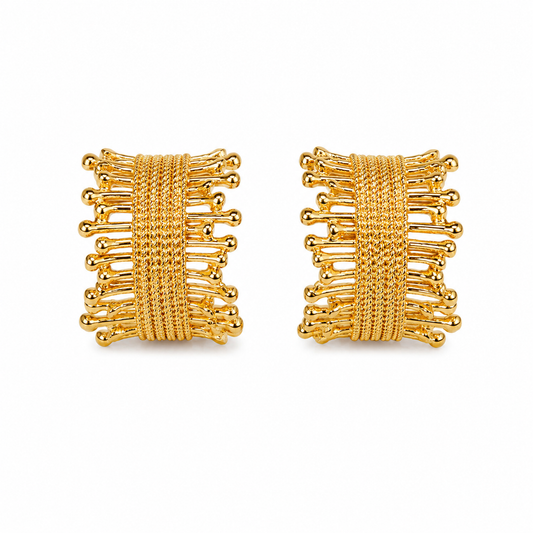 Aretes Golden Weave