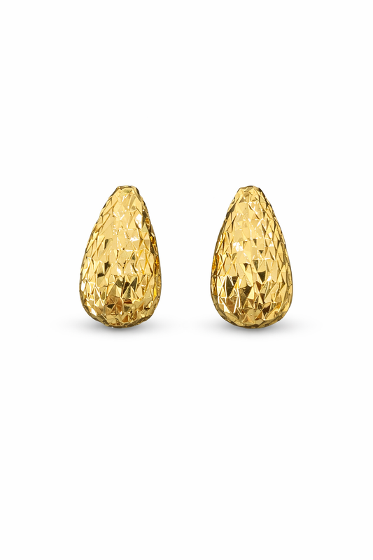 Aretes Gota Texturizada Dorada
