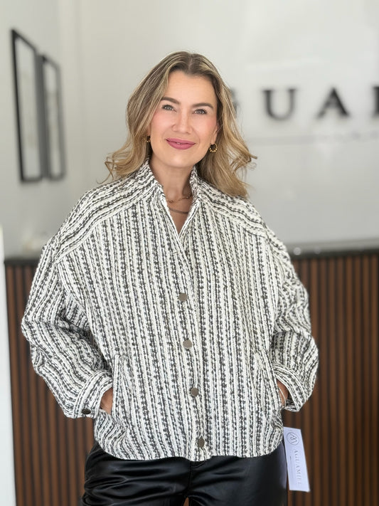 Camisa chamarra tweed