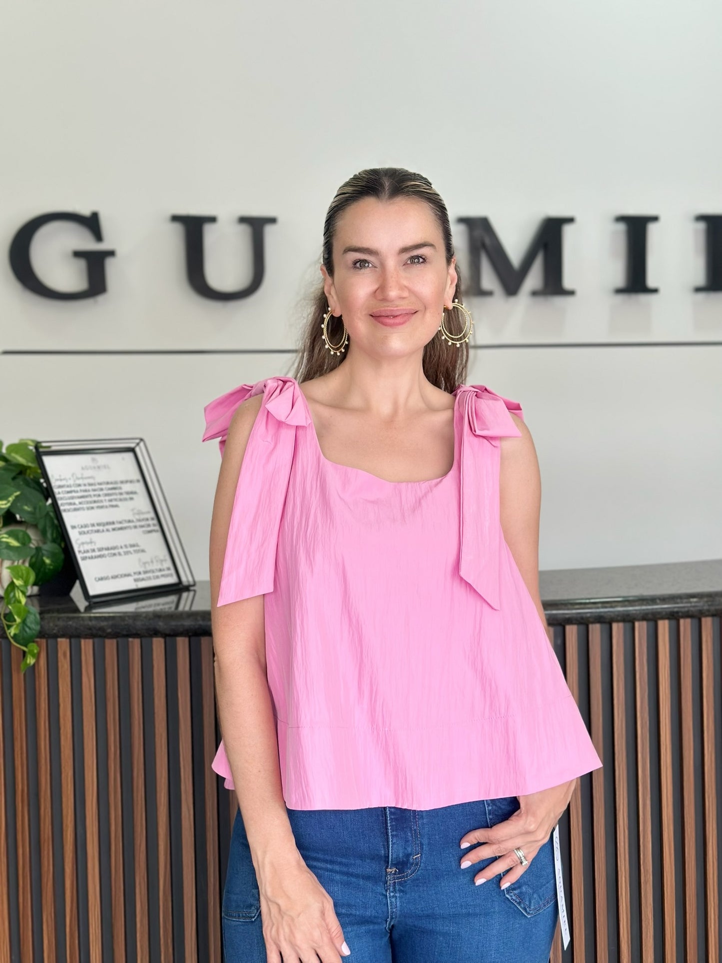 Blusa moños pink
