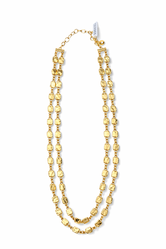 Collar Doble Cadena Texturizada