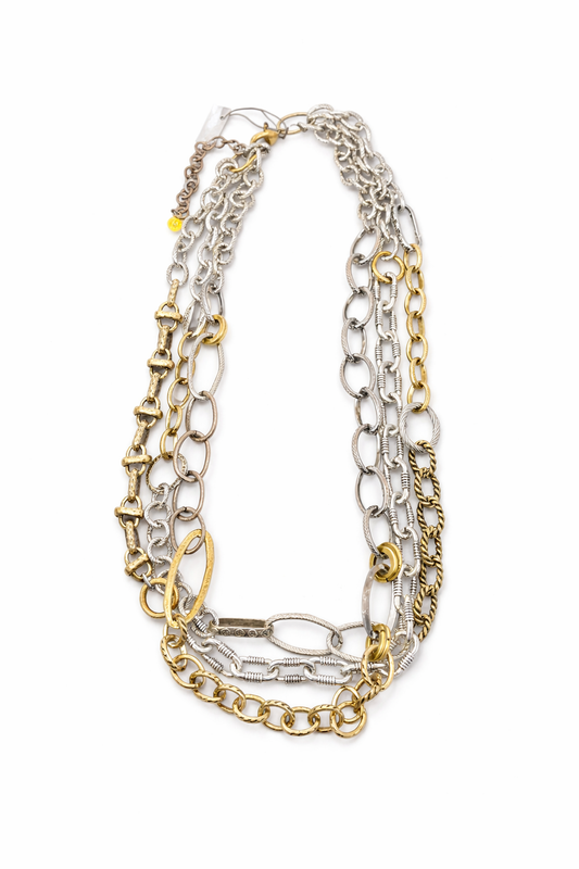 Collar Multicadena Bicolor Statement