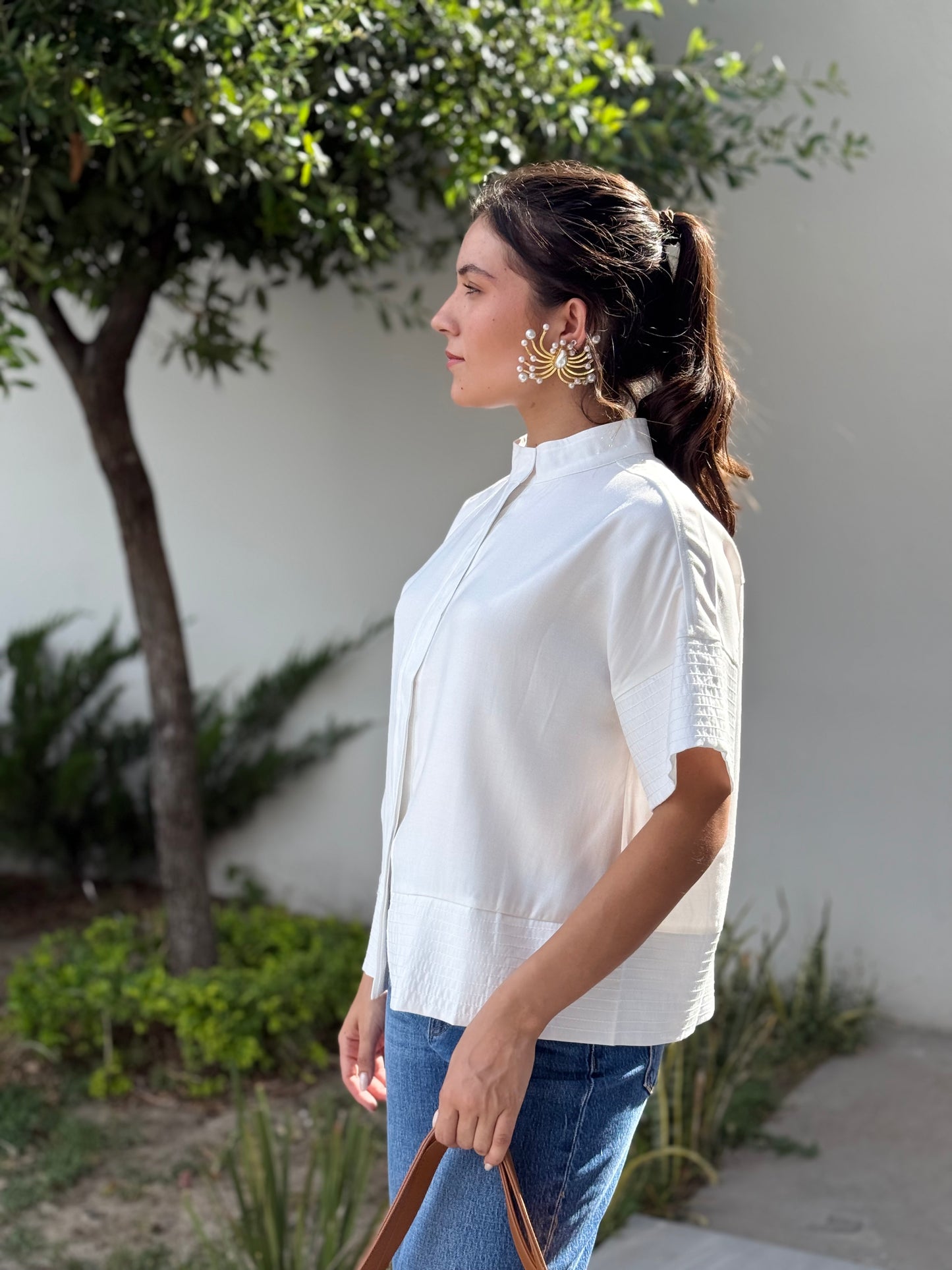 Blusa blanca costuras