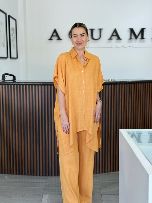 Conjunto naranja lino