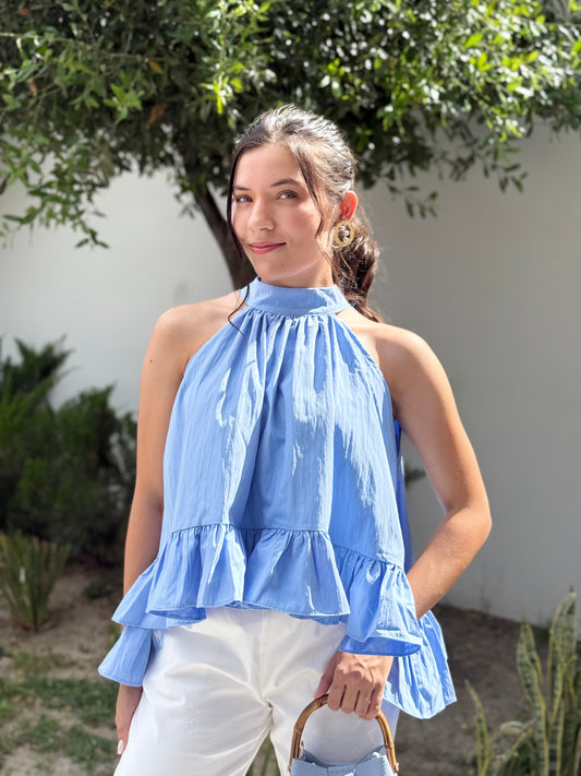 Blusa halter olan