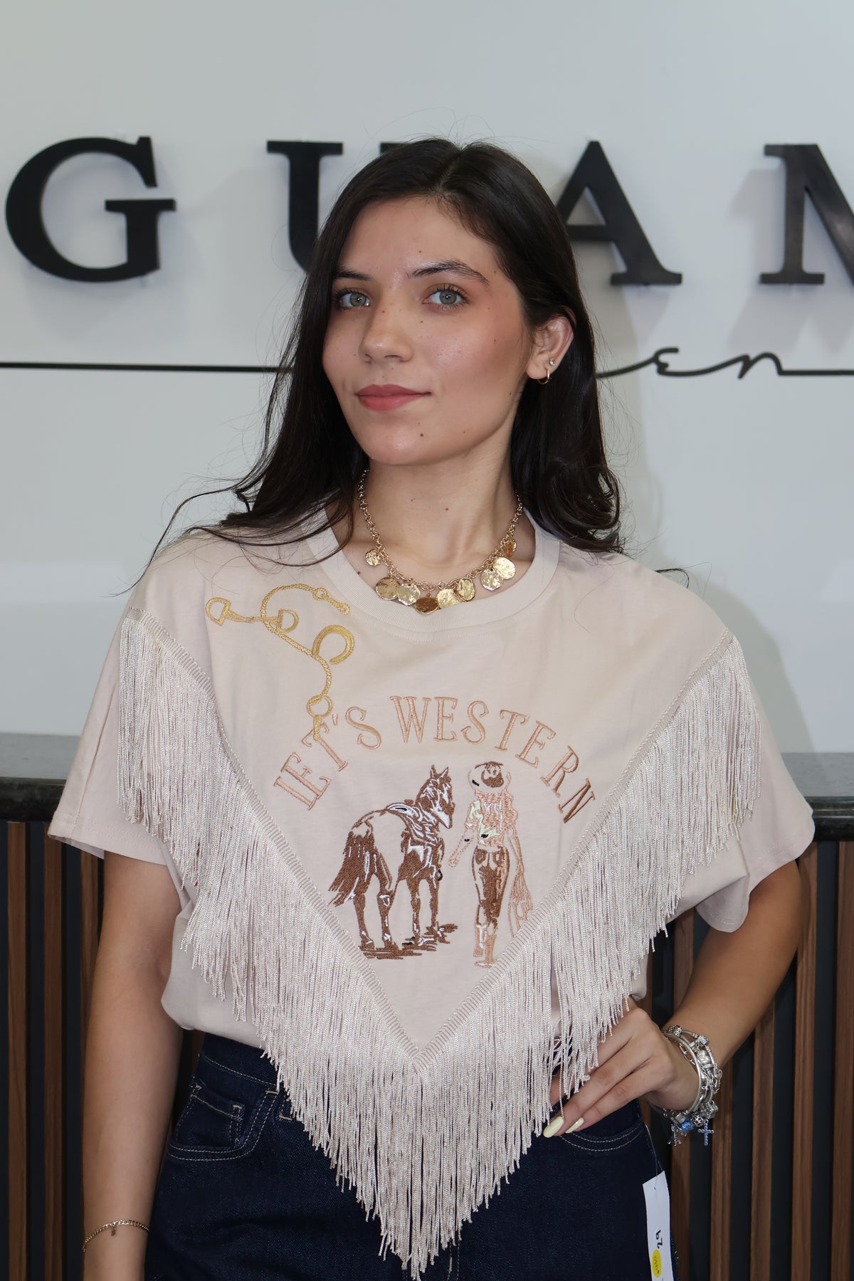 Blusa western flecos