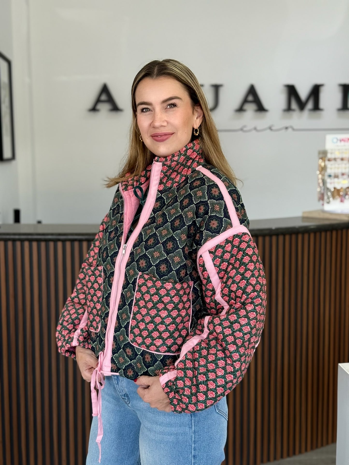 Chaqueta rose pattern pink