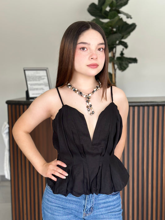 Blusa Negra Tirantes