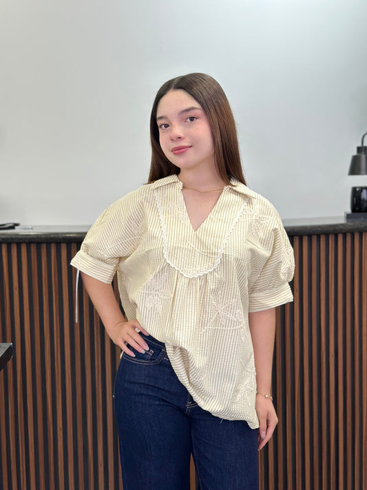 Blusa mantequilla líneas