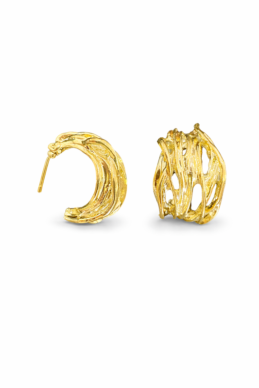 Aretes Hoops Orgánicos Dorados