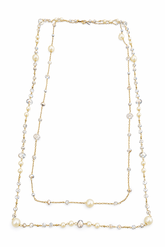 Collar Largo Perlas y Cristales