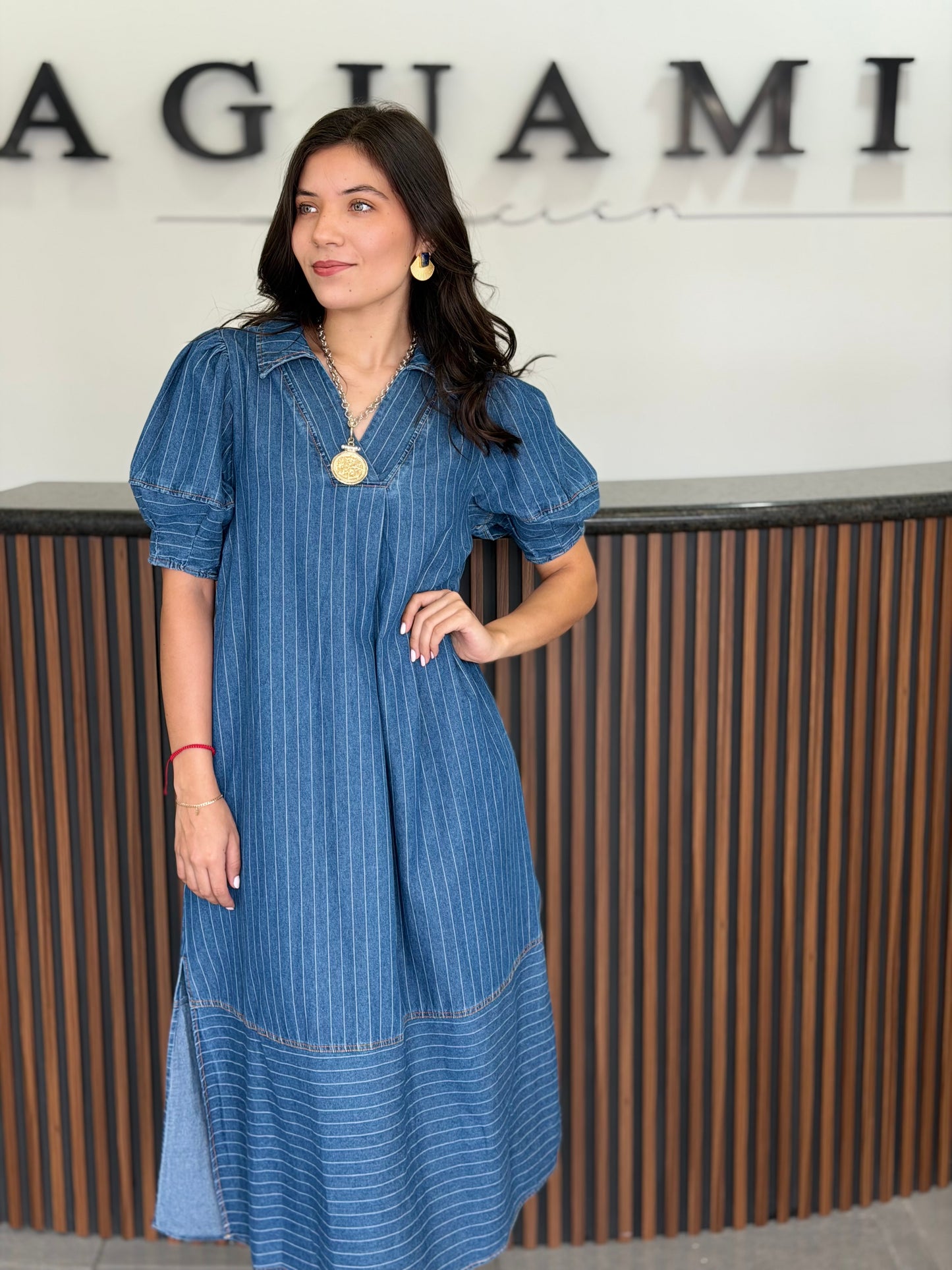 Vestido midi denim