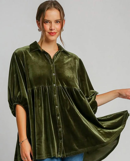 Blusa verde velvet