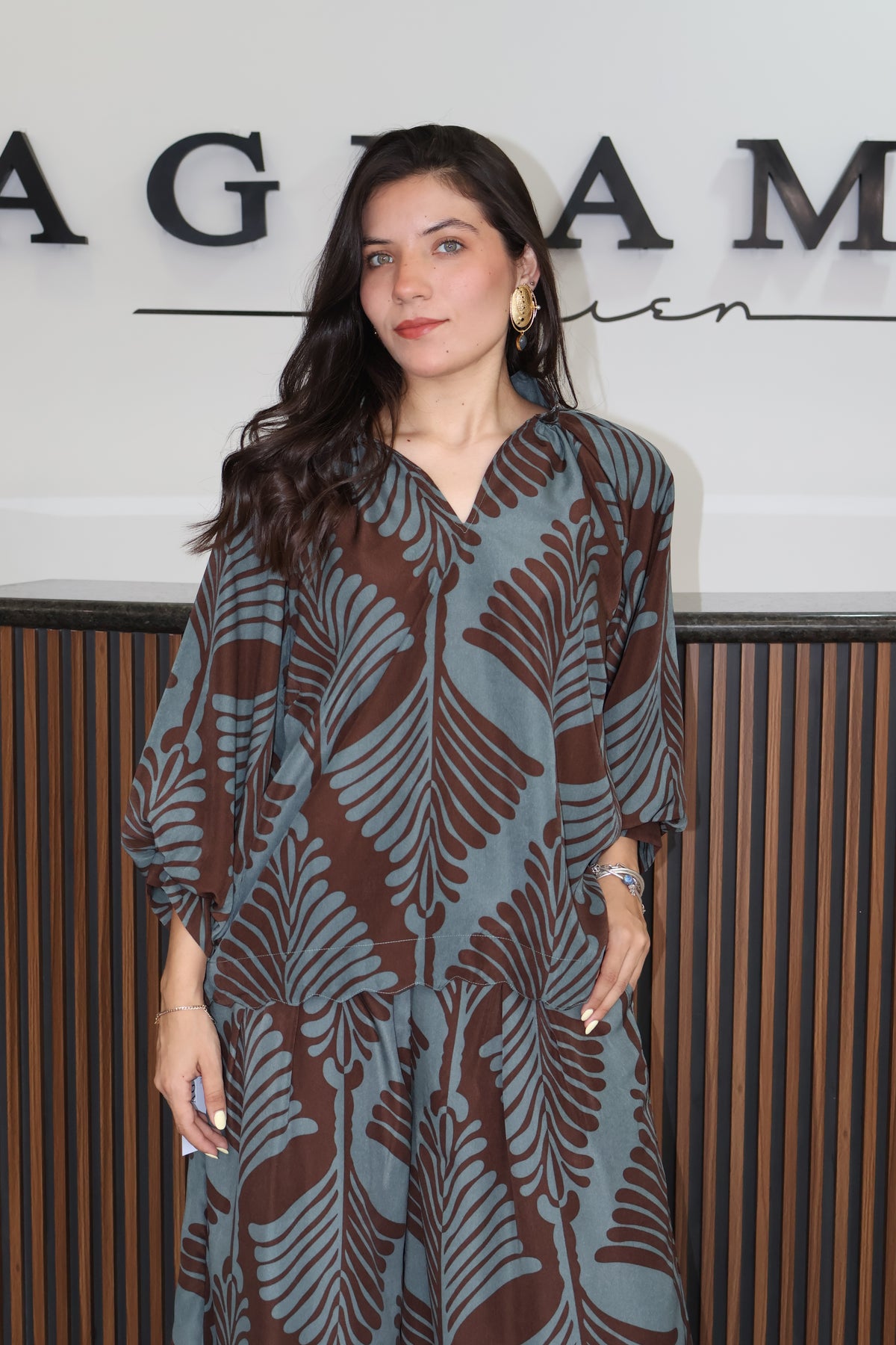 Set estampado teal