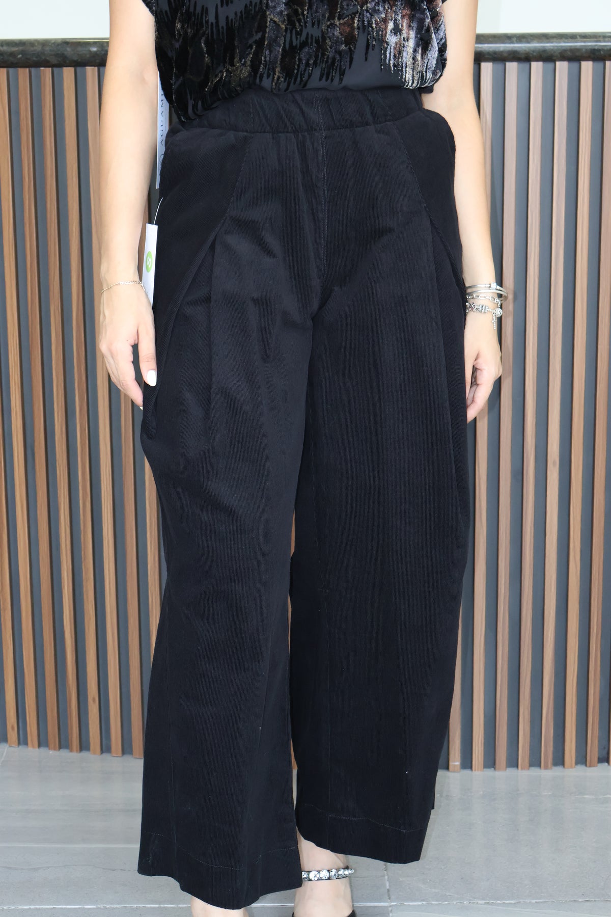 Jeans black flare corduroy