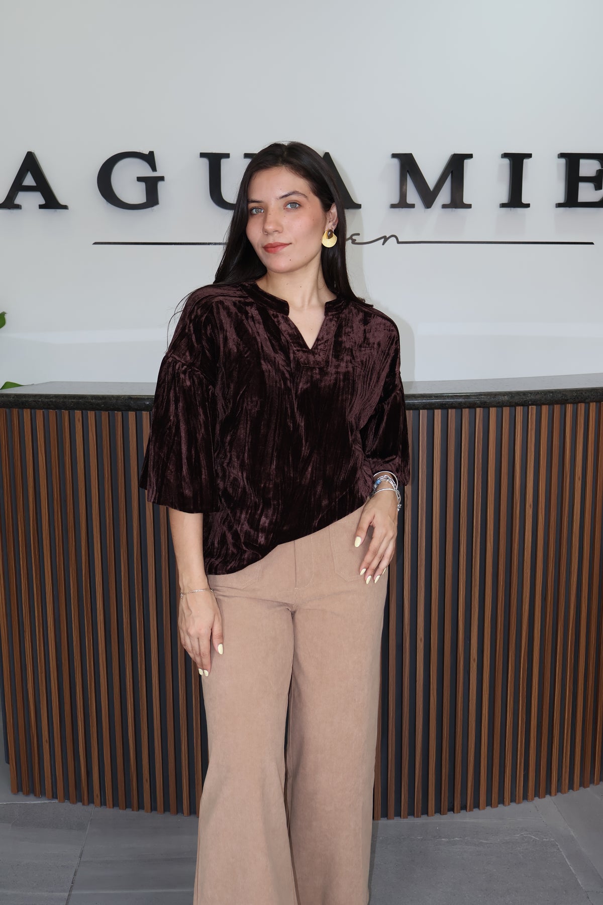 Jeans camel flare corduroy