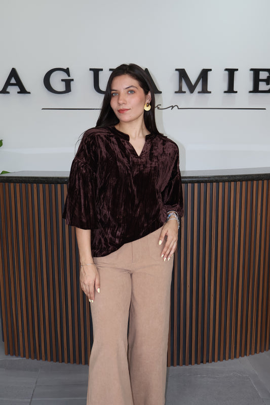 Jeans camel flare corduroy