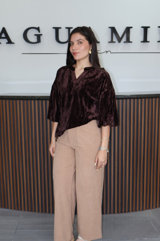 Blusa velvet chocolate