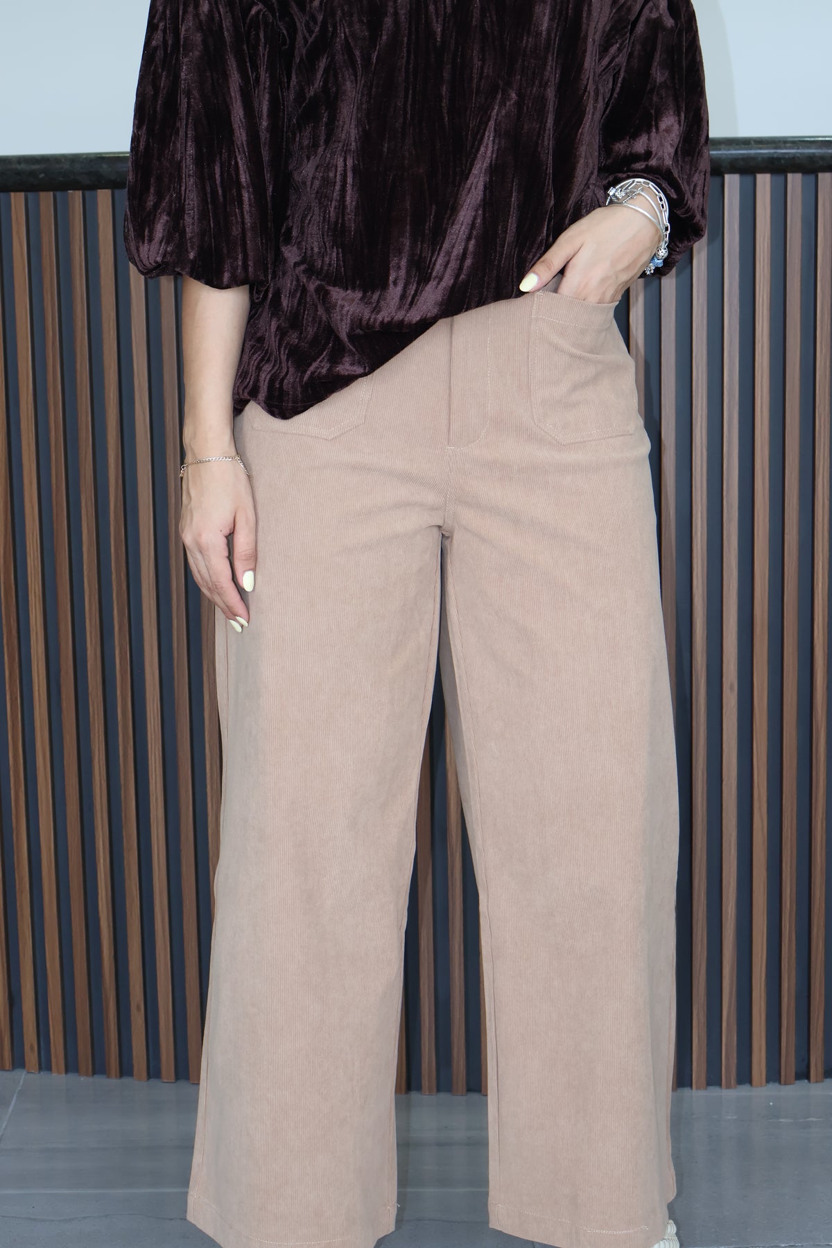Jeans camel flare corduroy