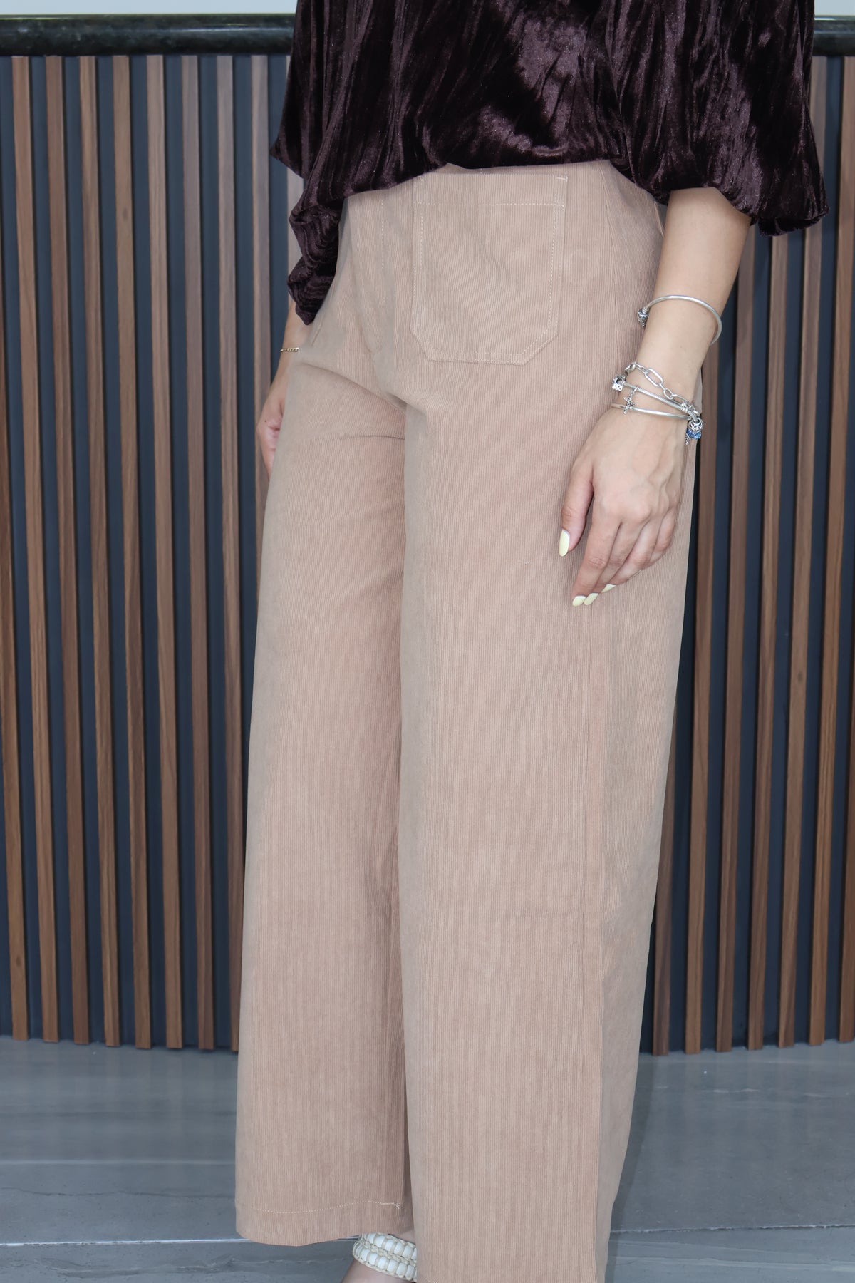Jeans camel flare corduroy