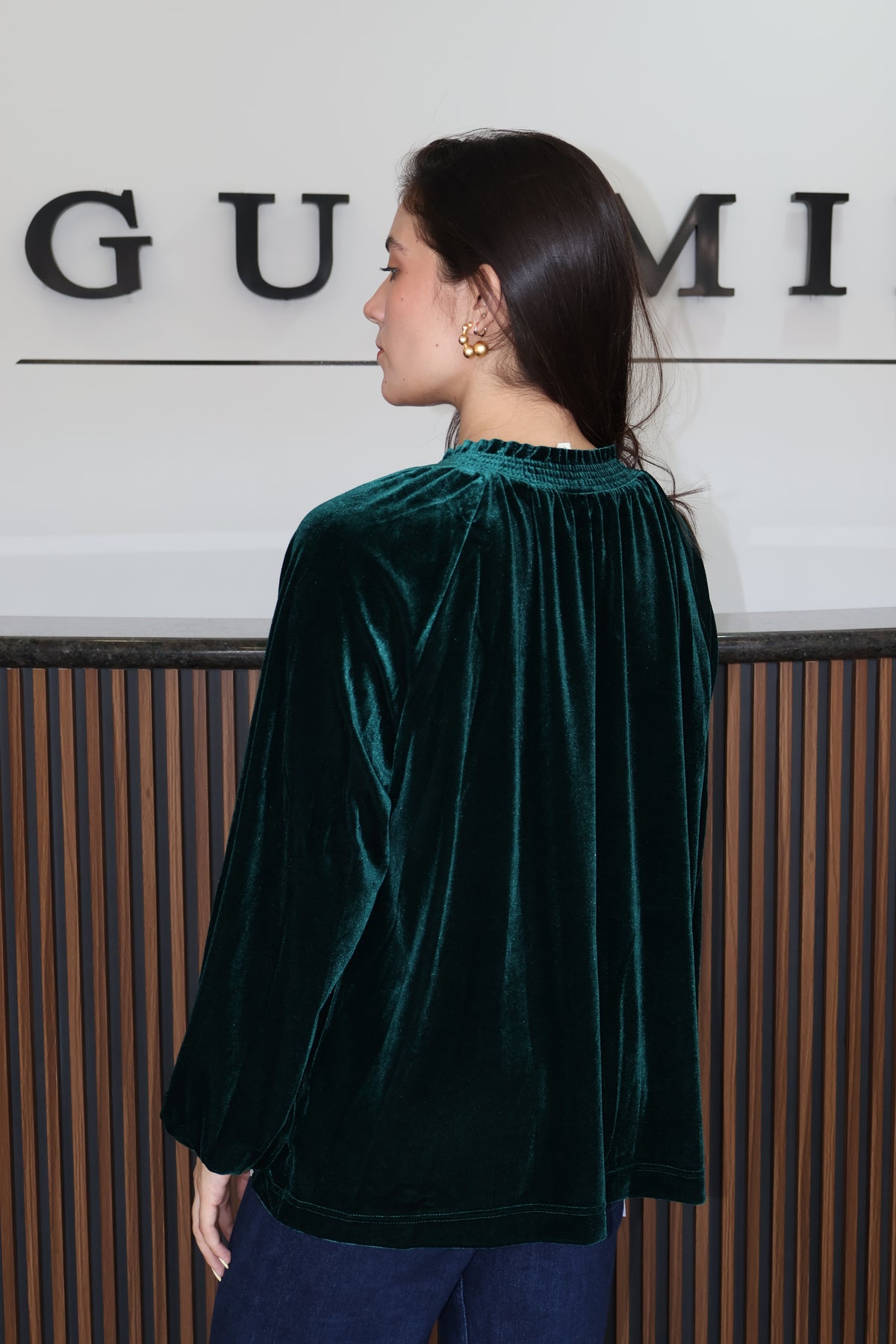 Blusa velvet verde