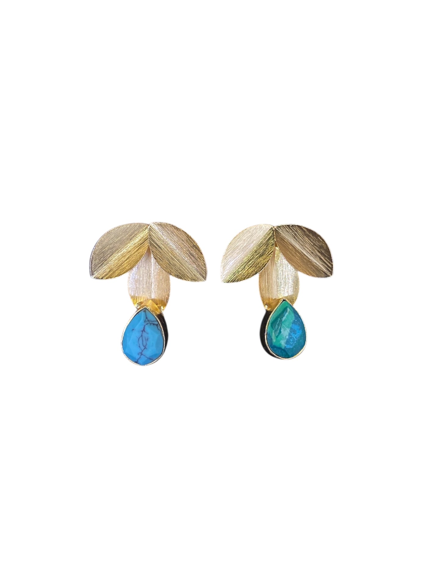 Aretes Hoja Turquesa