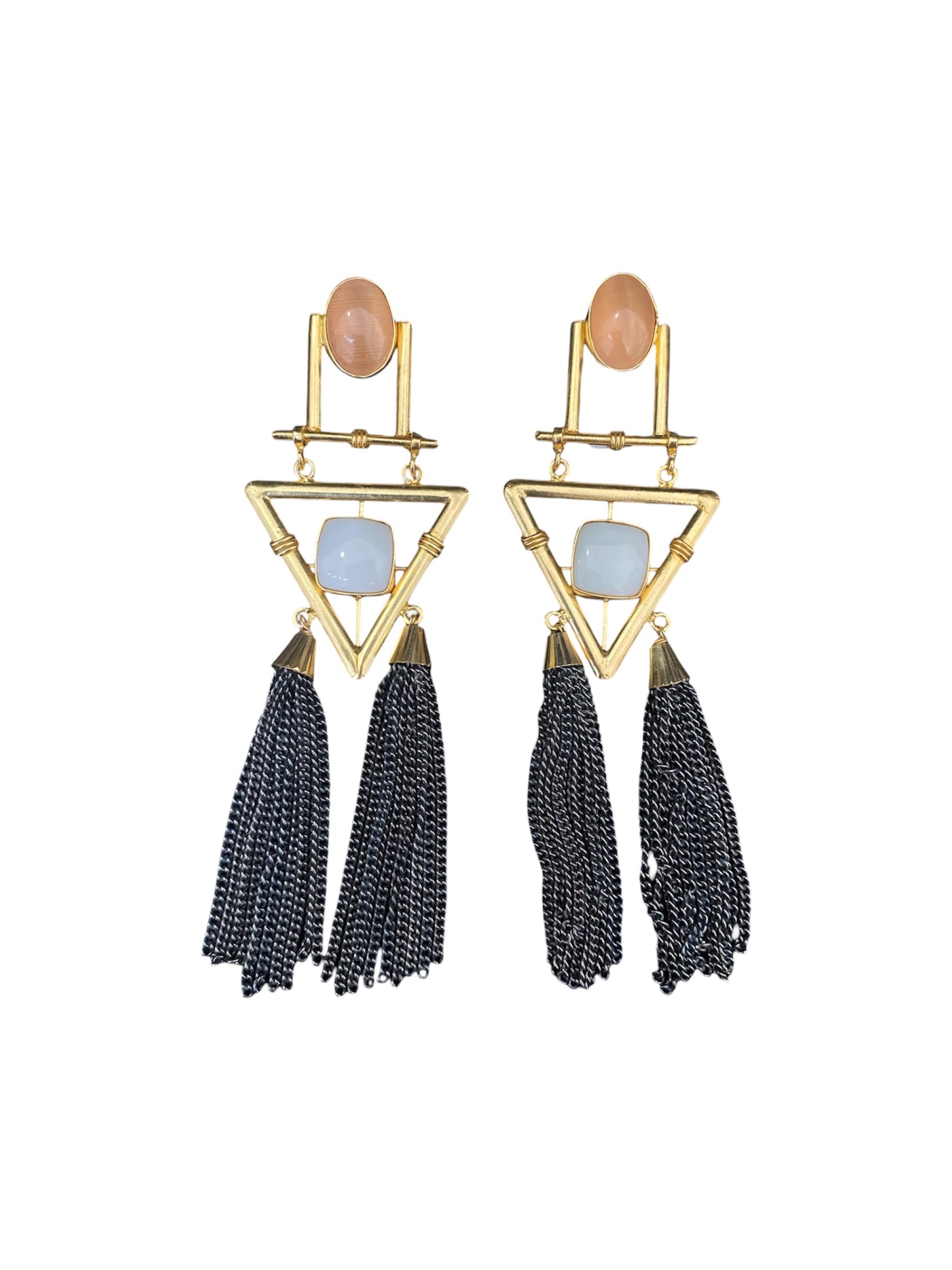 Aretes Triada Con Flecos