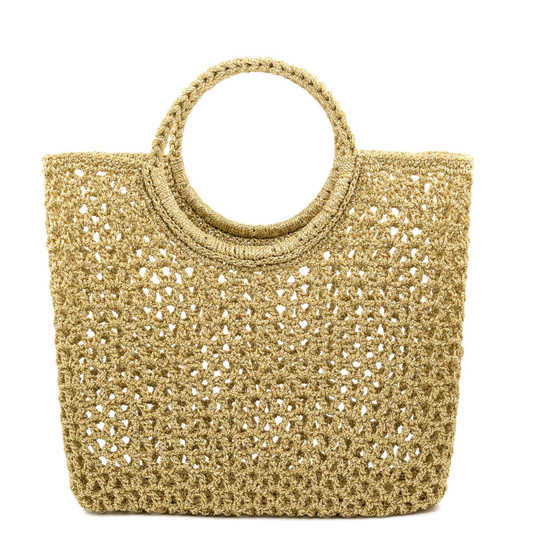 Bolsa tejida con asa circular