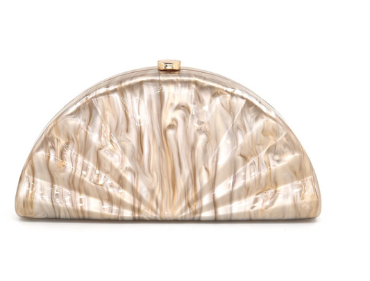 Clutch en forma de media luna efecto mármol