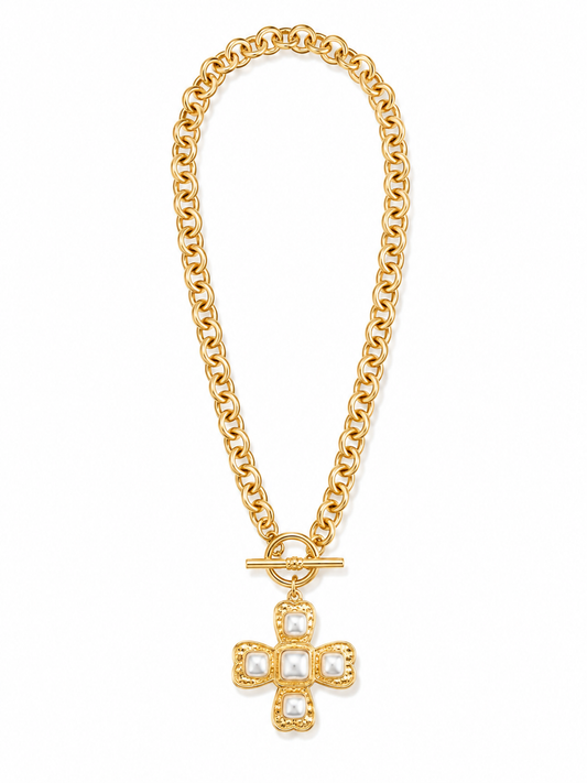 Pearl Cross Necklace