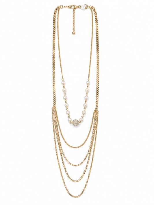 Layered Pearl Statement Necklace