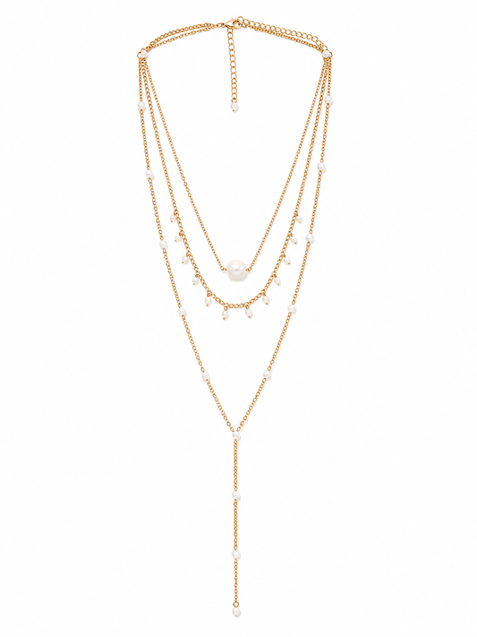 Pearl Layered Drop Necklace