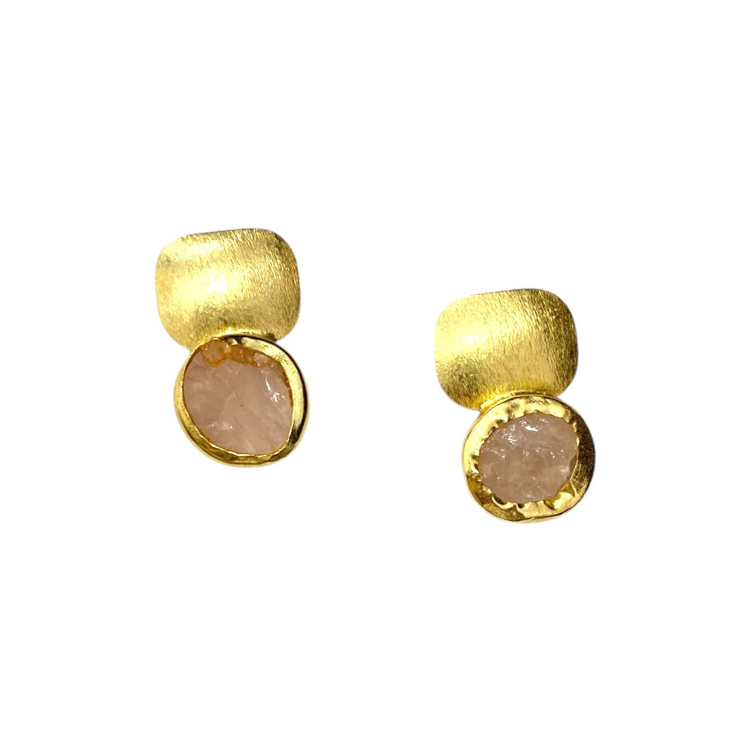 Aretes Golden Quartz