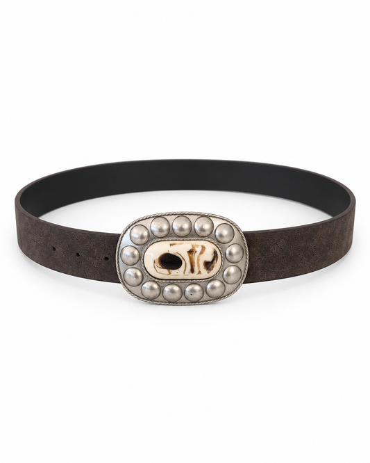 Cinturon hebilla metalica oval
