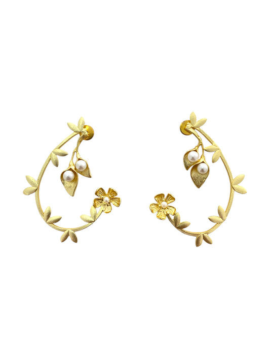 Aretes Enredadera Dorada