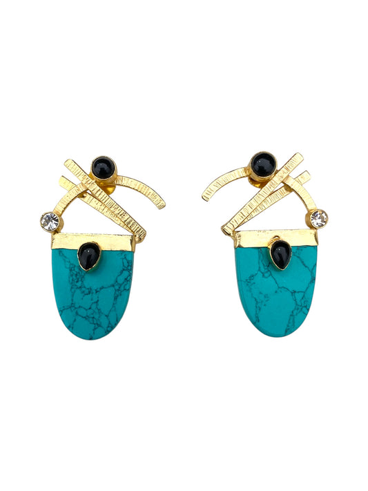 Aretes geométricos con piedra natural
