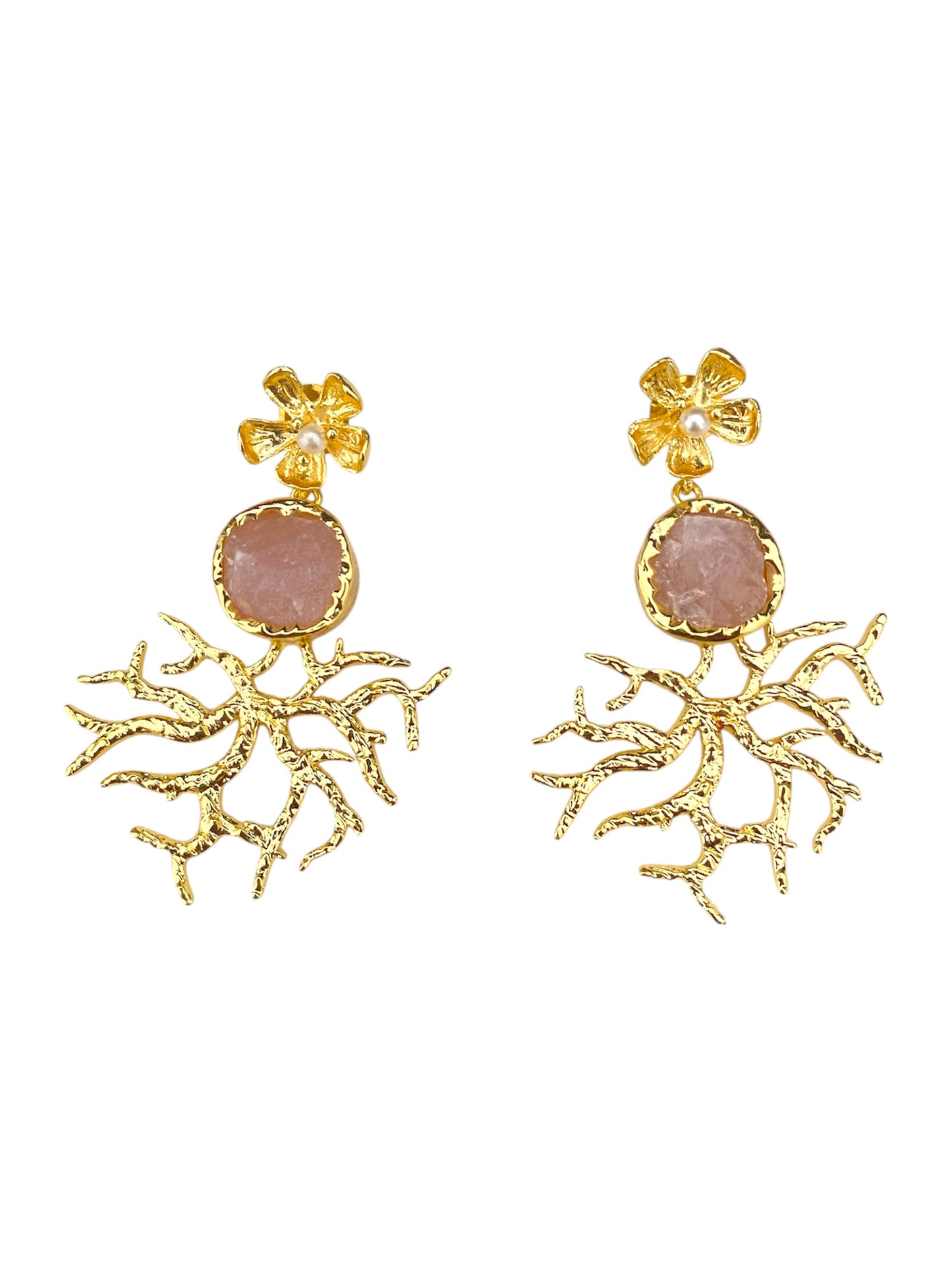 Aretes Flor Coral