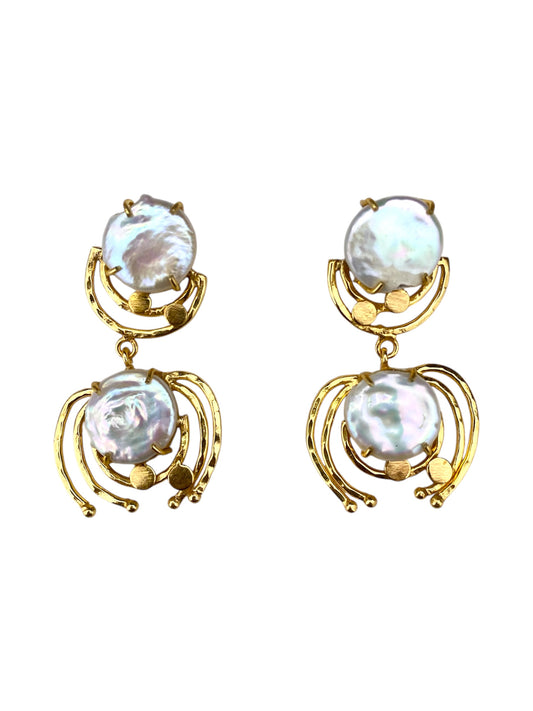 Aretes Dúo Perla Natural